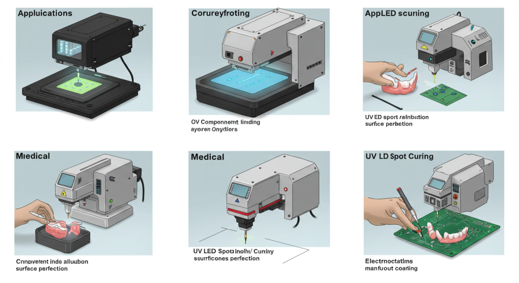what applications use UV LED spot curing