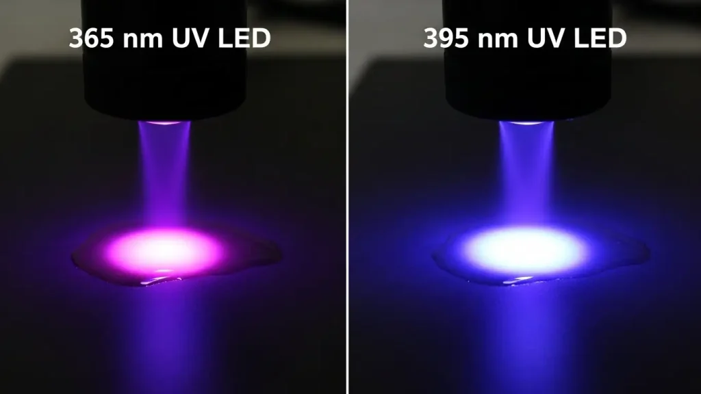 365 nm vs 395 nm UV LED curing