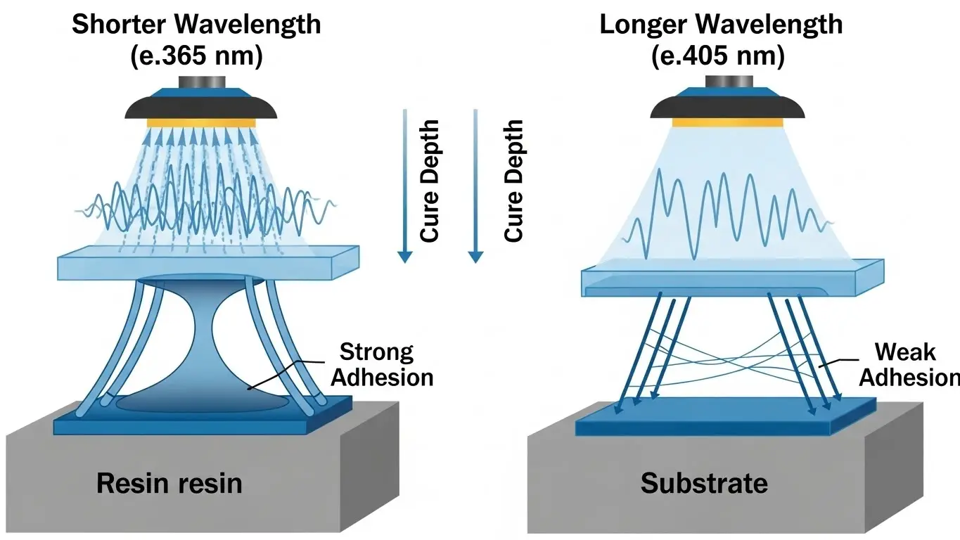Does UV LED Wavelength Affect Cure Depth and Adhesion