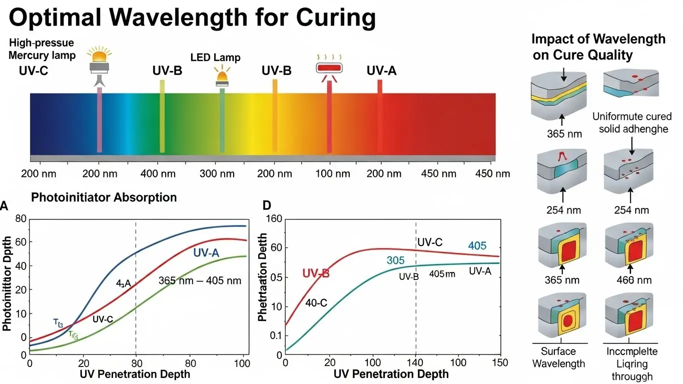 What wavelength is best for UV adhesive curing