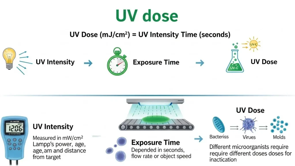 how to calculate UV dose